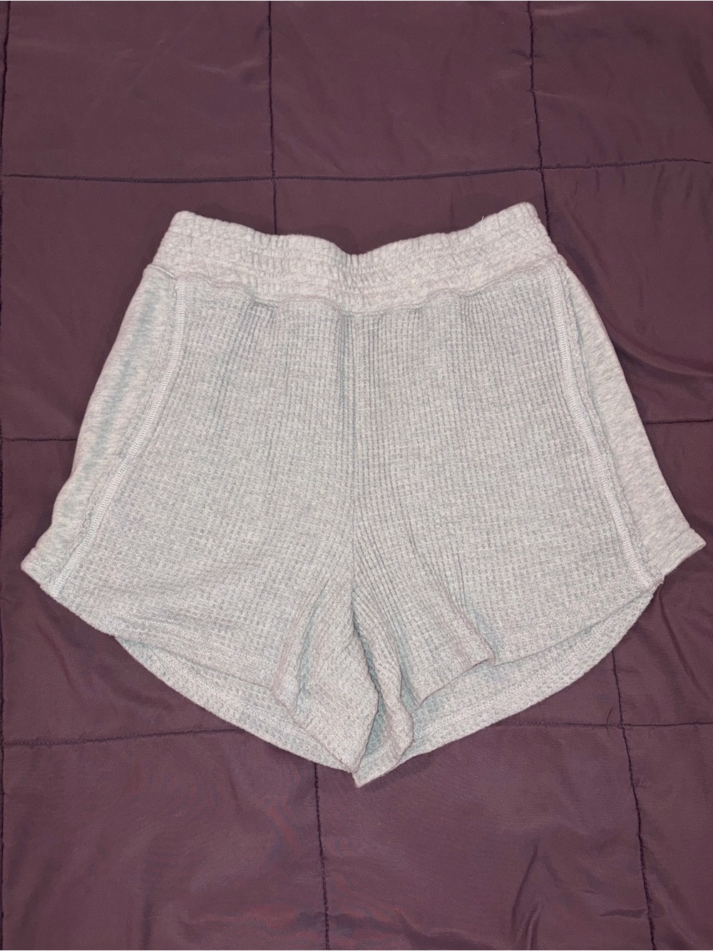aerie Light Gray Waffle Knit Lounge Shorts Size small